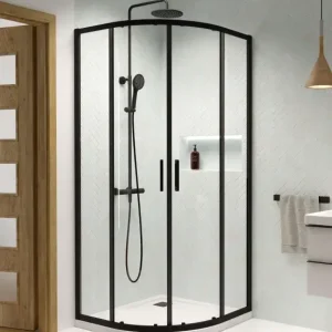 Szuper akció Premium Pro Black PDD íves fekete zuhanykabin 80Bx90J