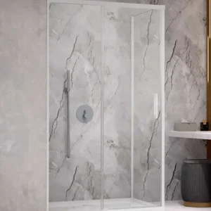 Vedd meg most Idea White KDJ szögletes fehér zuhanykabin 140x90 átlátszó balos