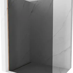 Alacsony ár Mexen Kioto Walk-in zuhanyfal 120 x 200 cm, grafit 8 mm, rózsaarany - 800-120-101-60-40