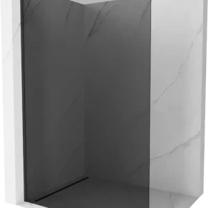 Végkiárusítás Mexen Kioto Walk-in zuhanyfal 90 x 200 cm, grafit 8 mm, fekete - 800-090-101-70-40