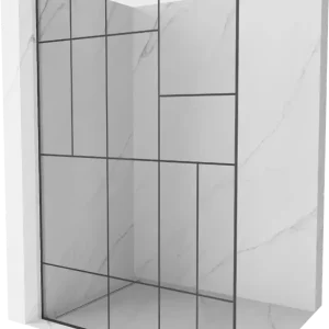 Alacsony ár Mexen Kioto Walk-in zuhanyfal 70 x 200 cm, fekete minta 8 mm, króm - 800-070-101-01-78