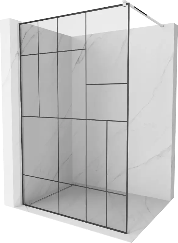 Mexen Kioto Walk-in zuhanyfal 110 x 200 cm, fekete minta 8 mm, króm - 800-110-101-01-78 Gyors szállítás