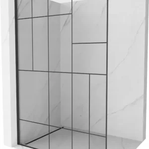 Vedd meg online Mexen Kioto Walk-in zuhanyfal 80 x 200 cm, fekete minta 8 mm, fekete - 800-080-101-70-78