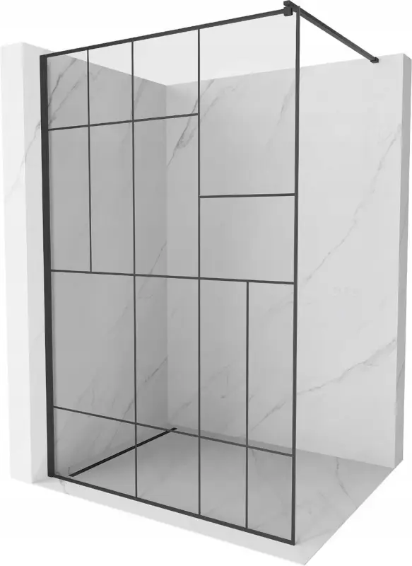 Vedd meg online Mexen Kioto Walk-in zuhanyfal 110 x 200 cm, fekete mintával 8 mm, fekete - 800-110-101-70-78
