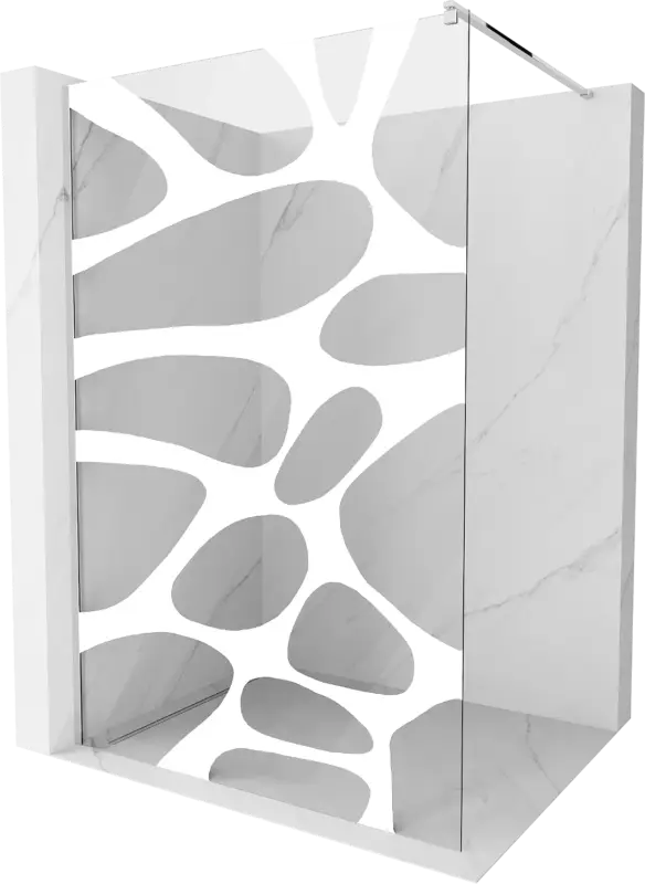 Ajánlat Mexen Kioto Walk-in zuhanyfal 110 x 200 cm, 8 mm fehér hullám, króm - 800-110-101-01-97