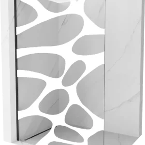 Akciós ár Mexen Kioto Walk-in zuhanyfal 120 x 200 cm, fehér hullám 8 mm, fekete - 800-120-101-70-97