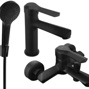 Népszerű Mexen Sabre R05 fürdőkád csomag, fekete - 72103R05-70