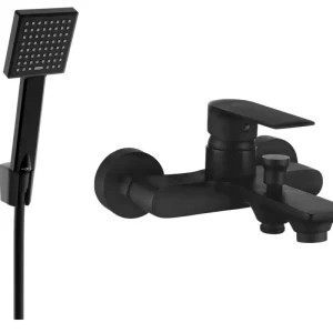 Outlet Mexen Royo R45 fürdőkád csaptelep zuhanyszettel, fekete - 7223R45-70