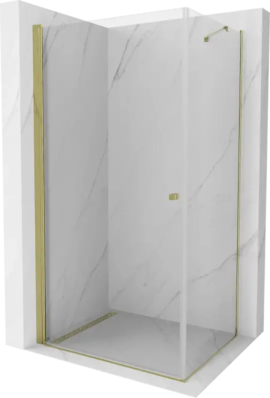 Mexen Pretoria 90 x 70 cm-es, átlátszó, arany, nyíló zuhanykabin - 852-090-070-50-00 Biztonságos fizetés