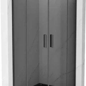 Gyors szállítás Mexen Rio félkör alakú zuhanykabin 90 x 90 cm, grafit, fekete + Flat zuhanytálca, fekete - 863-090-090-70-40-4170B