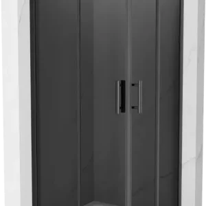 Legkelendőbb Mexen Rio négyzet alakú zuhanykabin 90 x 90 cm, grafit, fekete + Flat zuhanytálca, fehér - 860-090-090-70-40-4010B