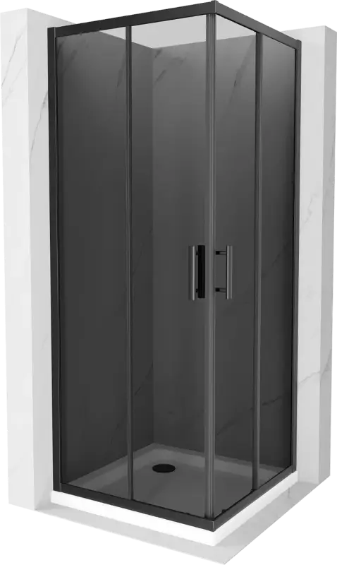 Legkelendőbb Mexen Rio négyzet alakú zuhanykabin 90 x 90 cm, grafit, fekete + Flat zuhanytálca, fehér - 860-090-090-70-40-4010B