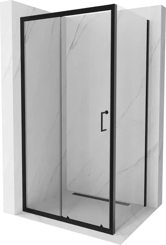 Mexen Apia tolóajtós zuhanykabin 135 x 70 cm, átlátszó, fekete - 840-135-070-70-00 Ne maradj le