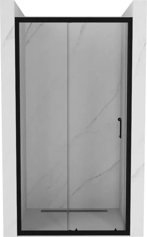 Azonnal elérhető Mexen Apia tolóajtós zuhanykabin 150 cm, átlátszó, fekete - 845-150-000-70-00