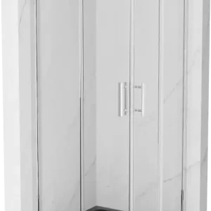Kihagyhatatlan ajánlat Mexen Rio négyzet alakú zuhanykabin 70 x 70 cm, átlátszó, króm + Flat tálca, fekete - 860-070-070-01-00-4070