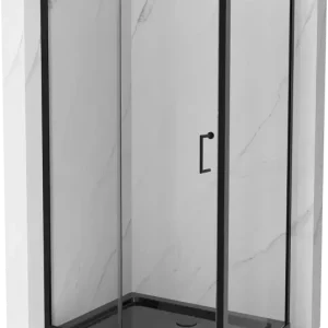 Árcsökkenés Mexen Apia tolóajtós zuhanykabin 130 x 100 cm, átlátszó, fekete + Flat zuhanytálca, fekete - 840-130-100-70-00-4070B