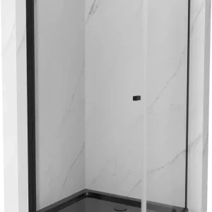 Árcsökkenés Mexen Pretoria zuhanykabin nyíló 100 x 110 cm, átlátszó, fekete + Flat zuhanytálca, fekete - 852-100-110-70-00-4070B
