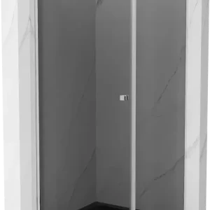 Gyors szállítás Mexen Pretoria nyíló zuhanykabin 70 x 70 cm, grafit, króm + Flat zuhanytálca, fekete - 852-070-070-01-40-4070