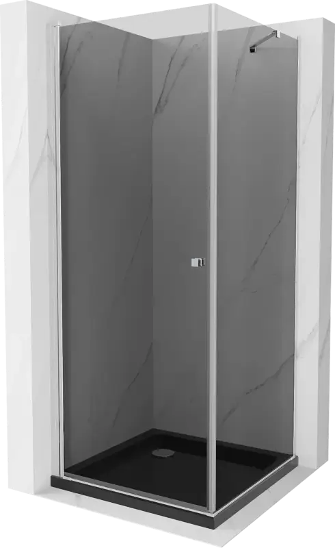 Mexen Pretoria zuhanykabin nyílóajtóval 90 x 90 cm, grafit, króm + Flat zuhanytálca, fekete - 852-090-090-01-40-4070 Korlátozott ajánlat