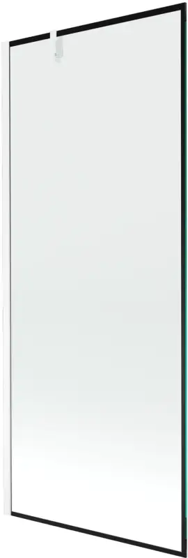 Biztonságos vásárlás Mexen Next 1-szárnyú fürdőszobai paraván 80 x 150 cm, fekete keret, fehér - 895-080-000-00-70-20