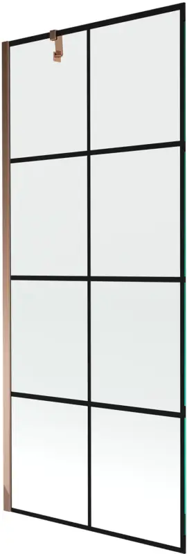 Árengedmény Mexen Next 1-szárnyas zuhanyfal 80 x 150 cm, fekete rács, rózsaarany - 895-080-000-00-77-60