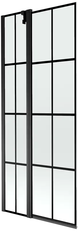 Azonnal elérhető Mexen Flip 2-szárnyú fürdőkádparaván, 80 x 150 cm, fekete rácsos, fekete - 894-080-101-70-77