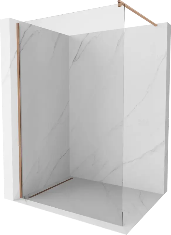 Mexen Kioto zuhanyfal Walk-in 145 x 200 cm, átlátszó 8 mm, kefélt réz - 800-145-101-65-00 Gyors szállítás