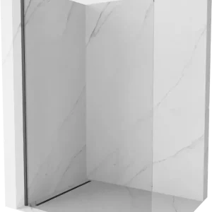 Végkiárusítás Mexen Kioto zuhanyfal Walk-in 100 x 200 cm, átlátszó 8 mm, gun gray kefe hatású - 800-100-101-66-00