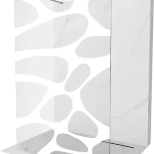 Alacsony ár Mexen Kioto szabadon álló zuhanyfal 110 x 200 cm, fehér hullám 8 mm, pisztolyszürke kefélt - 800-110-002-66-97