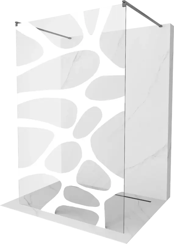 Alacsony ár Mexen Kioto szabadon álló zuhanyfal 110 x 200 cm, fehér hullám 8 mm, pisztolyszürke kefélt - 800-110-002-66-97