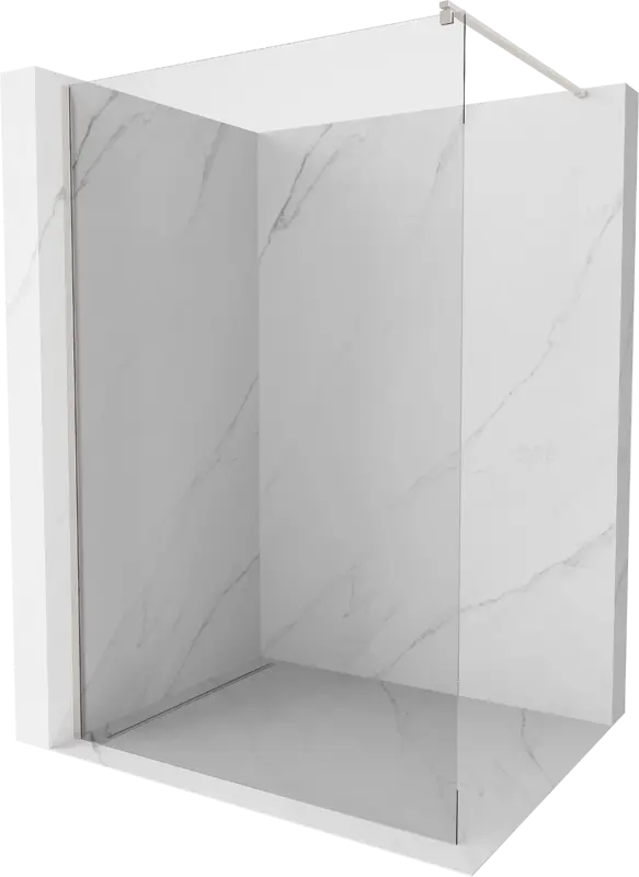 Akciós ár Mexen Kioto zuhanyfal Walk-in 55 x 200 cm, átlátszó 8 mm, csiszolt nikkel - 800-055-101-97-00