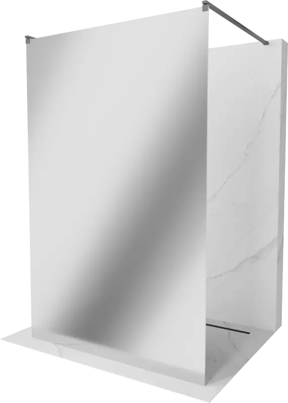 Árcsökkenés Mexen Kioto szabadon álló zuhanyfal 100 x 200 cm, tükör 8 mm, gun metal - 800-100-002-95-50