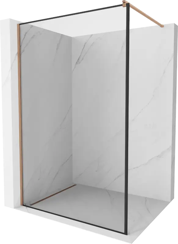 Vedd meg most Mexen Kioto Walk-in zuhanyfal 160 x 200 cm, fekete keret 8 mm, kefe bronz - 800-160-101-65-70