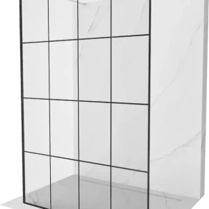 Vedd meg most Mexen Kioto 150 x 200 cm szabadon álló zuhanyfal, fekete rács 8 mm, csiszolt nikkel - 800-150-002-97-77