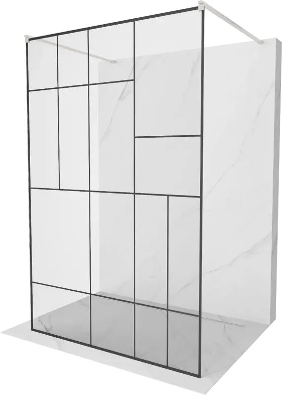 Mexen Kioto szabadon álló zuhanyfal 120 x 200 cm, fekete minta 8 mm, ecsetelt nikkel - 800-120-002-97-78 Rendeld meg most