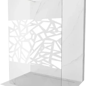 Ajánlat Mexen Kioto szabadon álló zuhanyfal 100 x 200 cm, fehér minta 8 mm, kefezett nikkel - 800-100-002-97-85