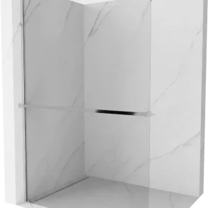 Vedd meg online Mexen Kioto+ zuhanyfal polccal Walk-in 125 x 200 cm, átlátszó, króm - 800-125-121-01-00
