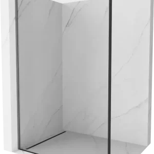 Ajánlat Mexen Kioto Walk-in zuhanyfal 70 x 200 cm, fekete keret, 8 mm, gun gray kefélt - 800-070-101-66-70