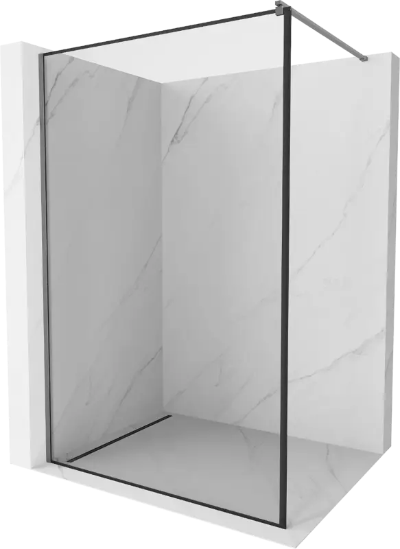 Ajánlat Mexen Kioto Walk-in zuhanyfal 70 x 200 cm, fekete keret, 8 mm, gun gray kefélt - 800-070-101-66-70