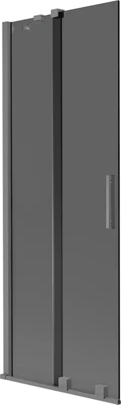 Outlet Mexen Velar kádparaván 2-paneles toló 70 x 150 cm, grafit, gun metal - 896-070-000-41-95