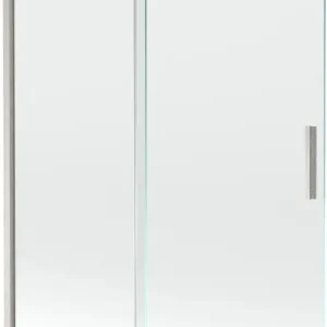 Árcsökkenés Mexen Velar 2-szárnyú toló mozgatható fürdőszobai paraván, 140 x 150 cm, átlátszó, kefélt nikkel - 896-140-000-01-97