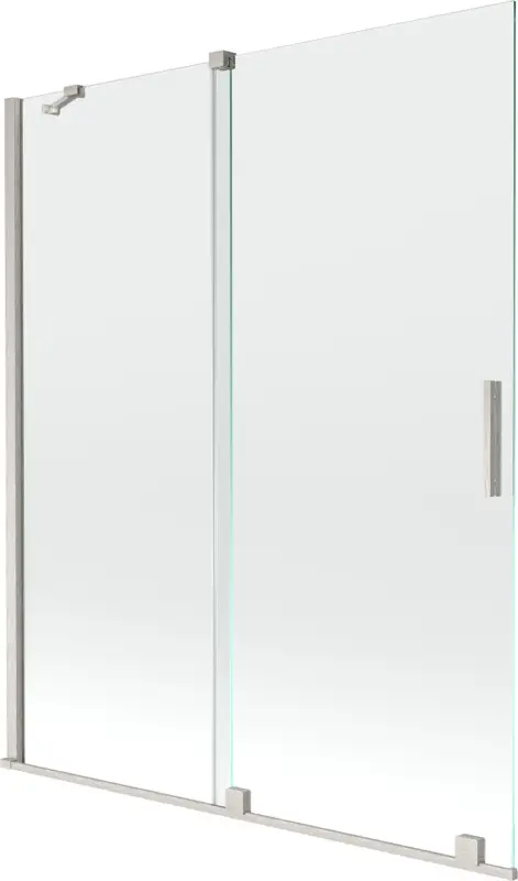 Árcsökkenés Mexen Velar 2-szárnyú toló mozgatható fürdőszobai paraván, 140 x 150 cm, átlátszó, kefélt nikkel - 896-140-000-01-97