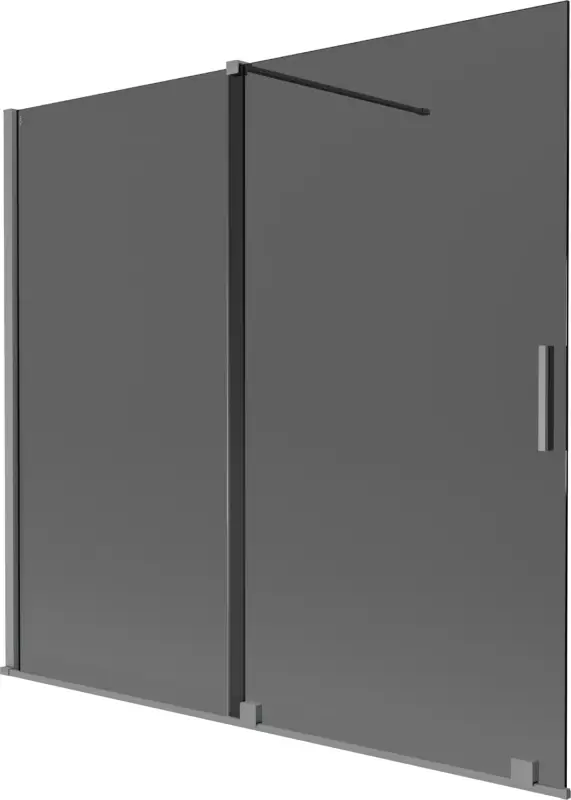 Csak ma Mexen Velar 2-szárnyú toló zuhanyfal 170 x 150 cm-es, grafit, gun metal - 896-170-000-41-95