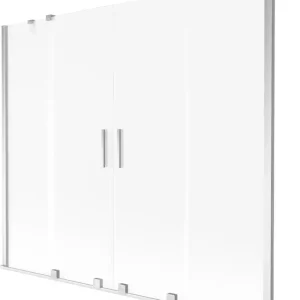 Biztonságos fizetés Mexen Velar Duo kétszárnyú, toló kádparaván 170 x 150 cm, opál, króm - 896-170-000-32-01