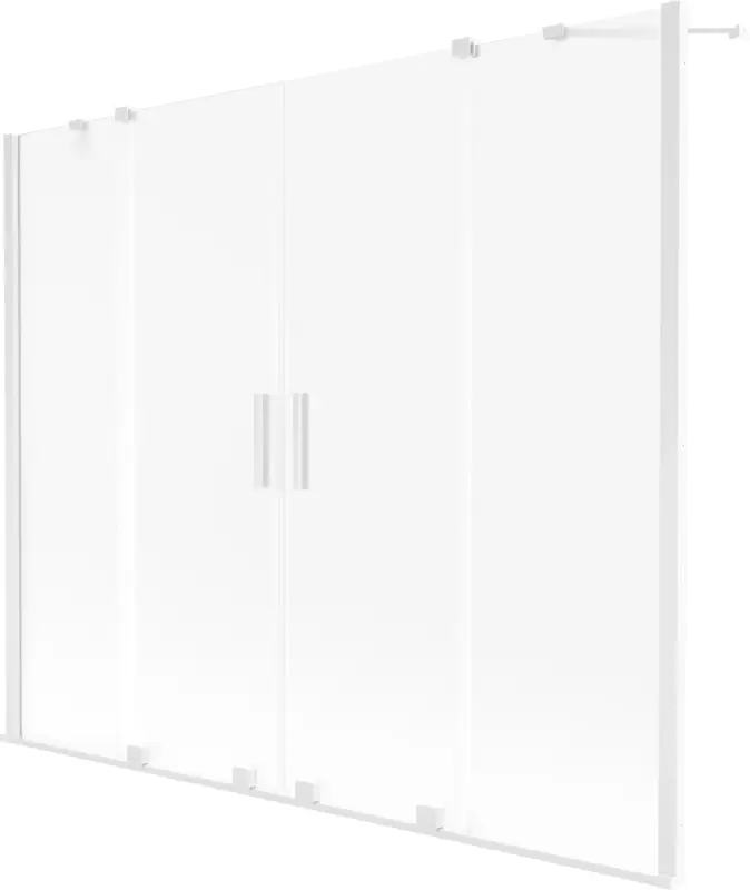 Alacsony ár Mexen Velar Duo 2-szárnyú eltolható kádparaván 200 x 150 cm, matt, fehér - 896-200-000-32-20