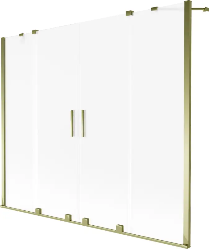 Biztonságos fizetés Mexen Velar Duo 2-szárnyú toló kádparaván 180 x 150 cm, zúzmarás, arany - 896-180-000-32-50