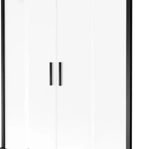 Végkiárusítás Mexen Velar Duo 2-szárnyú tolható kádparaván 140 x 150 cm, szatén, fekete - 896-140-000-32-70