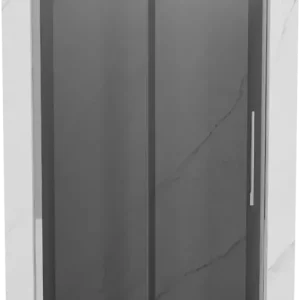 Vásárlói kedvenc Mexen Velar L 100 cm-es tolóajtós zuhanyajtó, grafit, króm - 871-100-003-41-01