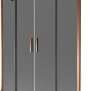 Alacsony ár Mexen Velar Duo kétszárnyú kádparaván, 150 x 150 cm, grafit, rózsaarany - 896-150-000-42-60