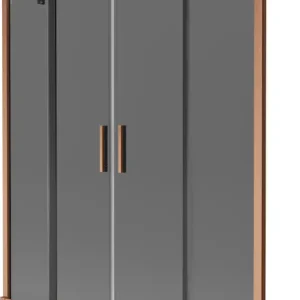 Exkluzív ajánlat Mexen Velar Duo 2-szárnyú elhúzható fürdőkád paraván 160 x 150 cm, grafit, kefélt réz - 896-160-000-42-65